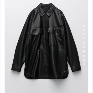 XS faux leather overshirt
